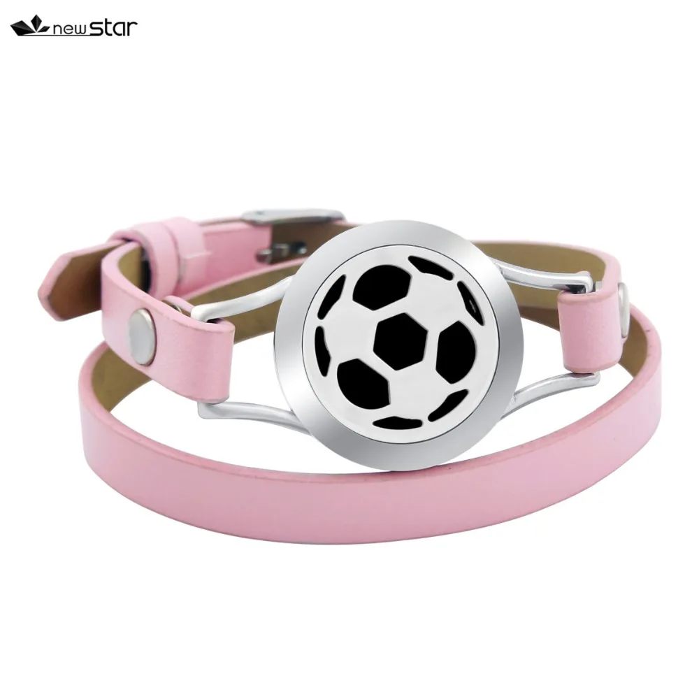 NS-BS072-4 Diffuser Leather Locket Bracelet_
