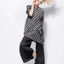 Плиссированная одежда с круглым вырезом короткий рукав свободный геометрический фонарь рукав Топ Женская футболка