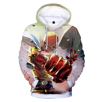 

Hot anime One punch Men hoodies Sweatshirts in boys/girls Long Sleeve Harajuku pullovers Kpop Hip Hop Plus Size Cartoon 3D Tops