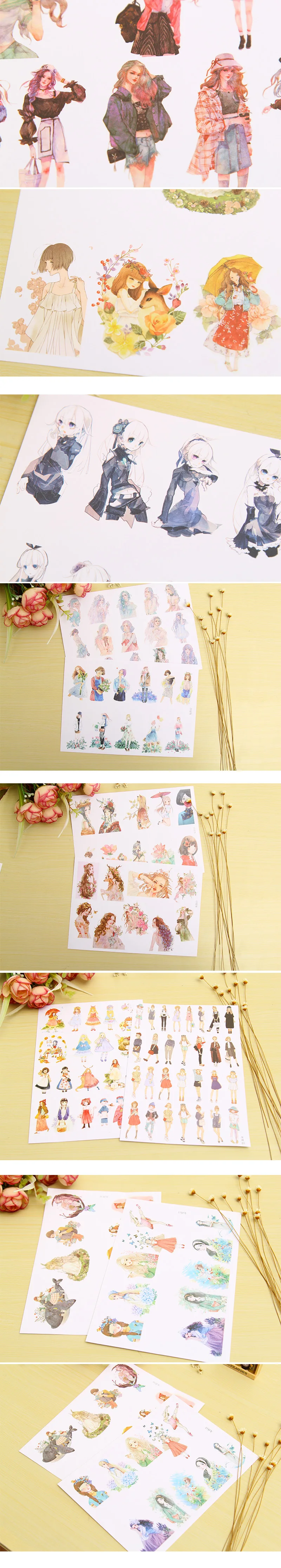 A5 мультфильм молодая девушка бумажная наклейка для творчества декоративная наклейка-стикер для дневника для планировщик альбом