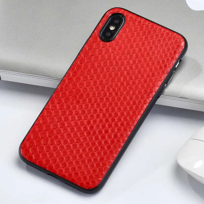 red Натуральная кожа питона все включено чехол для телефона для iPhone 11 11 pro X XS XSmax XR 6 7 8 8plus сплошной цвет модный защитный чехол - Цвет: red