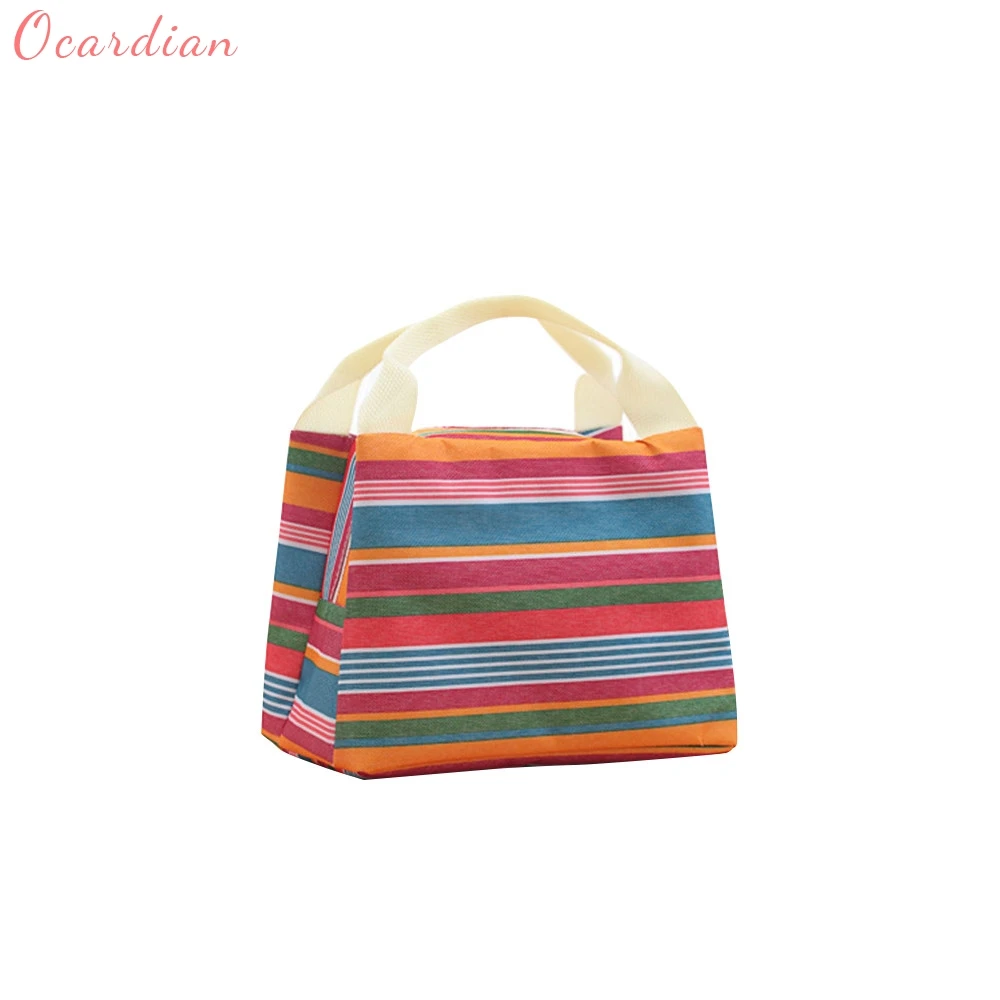 

Ocardian 2017 New Arrival Horizontal Striped Insulation Bags Fashion Warm And Cold Portable Bag Leisure Bags Dropship 170915