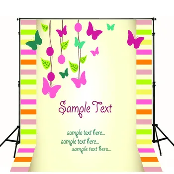 

TR 5X7FT Text Style Photo Background Colored Rim Butterflies Decoration Newborn Baby Children Custom Photo Studio Backdrops