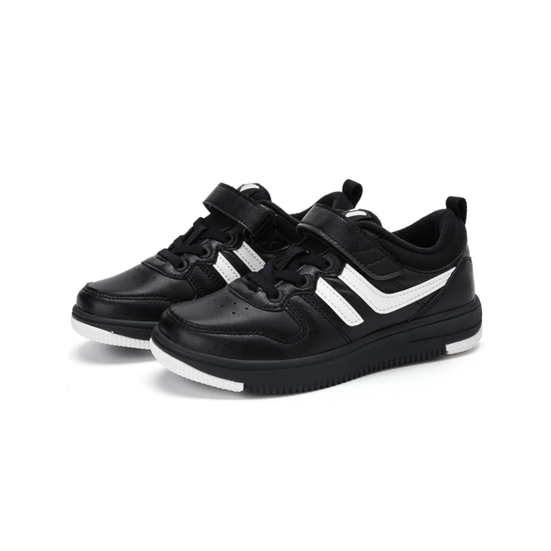 Balabala/флисовые кроссовки на шнуровке с застежкой-петлей для мальчиков и девочек ясельного возраста; Детские повседневные кроссовки с мягкой стелькой на пятке - Цвет: black