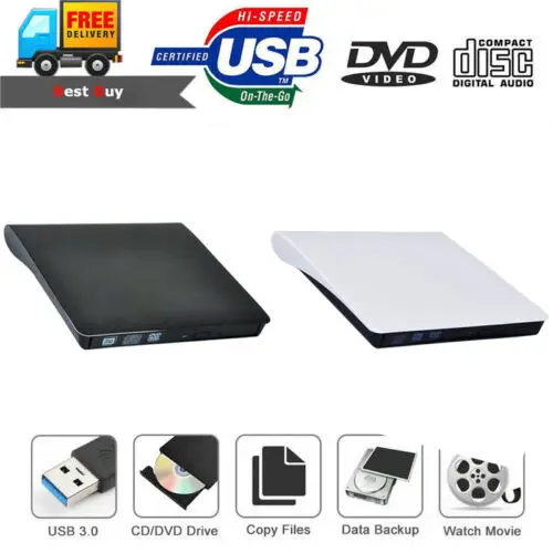 Тонкий внешний USB 3,0 DVD RW CD Писатель Привод горелки ридер плеер для портативных ПК USB внешний привод DVD-RW 3C10