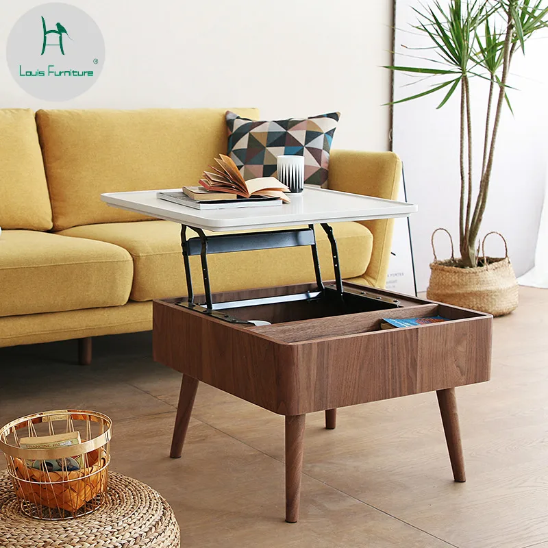 

Louis Fashion Minimalist Multifunctional Lift Small Family Coffee Table Creative Store Edge Change Several