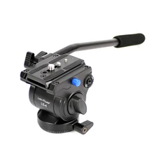 XILETU Video Tripod Head with Flat Base & Removeable Handle Grip for Canon Nikon Sony DSLR Camera Camcorder Shooting Filming