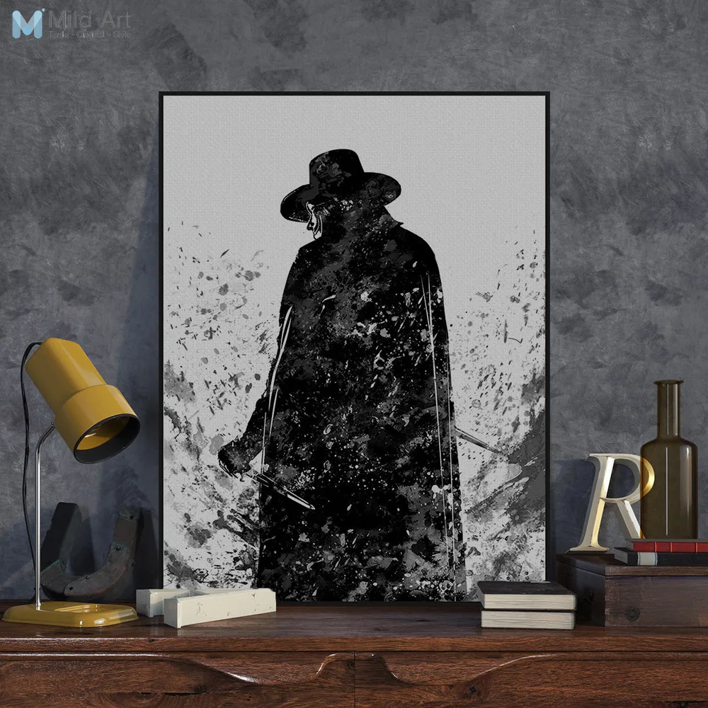 Современный оригинальный акварельный Лондонский поп-фильм Vendetta рисунок холст