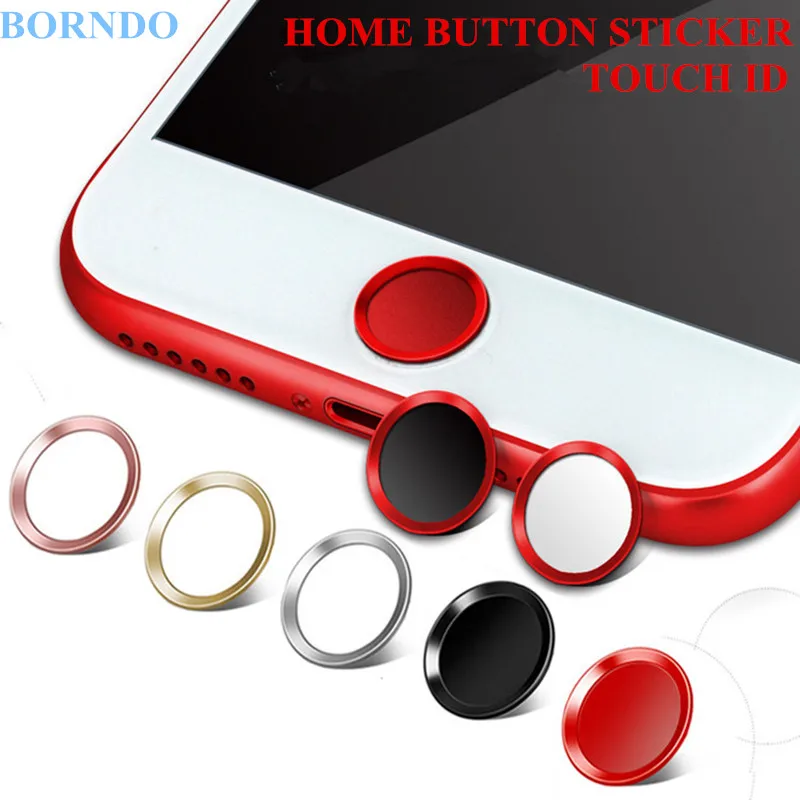 

5PCS Touch ID Aluminum Home Button Stickers Fingerprint Support For iPhone 7 7Plus 6 6S 6Plus 5S SE 5 5C + Retail Packing