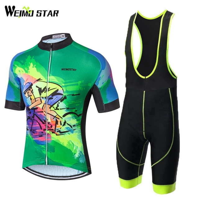 US $32.99 WEIMOSTAR Men MTB Cycling Clothing Set Summer bike Jersey Bib Shorts Male Outdoor Sports Pro team r
