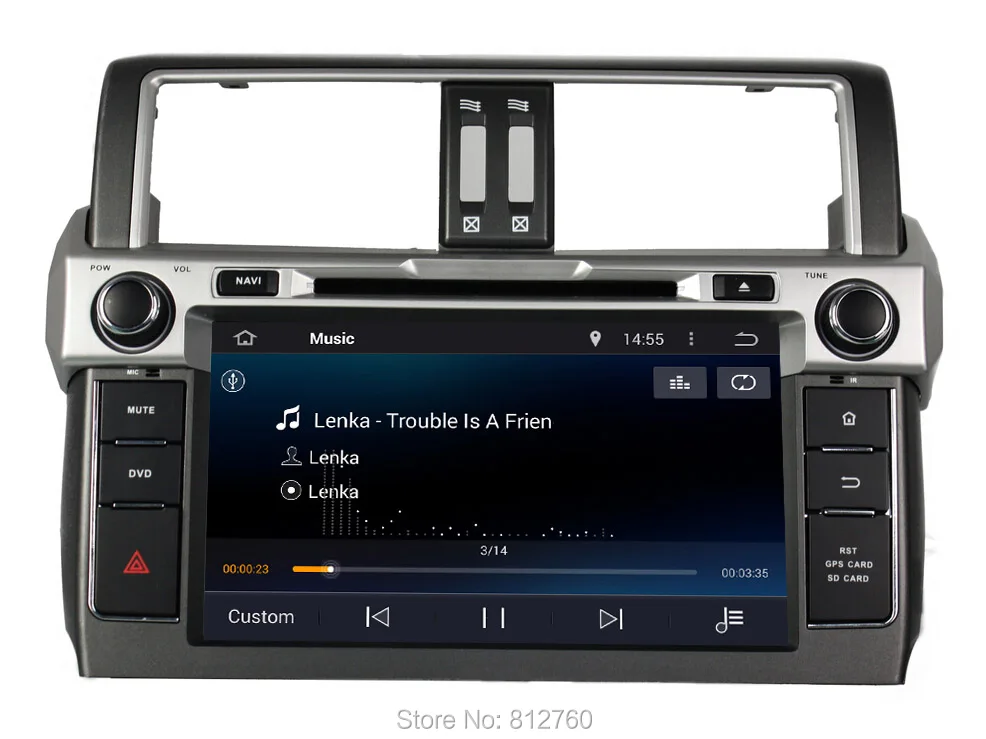 Perfect 8 inch 1024*600 HD Octa Core Android 9.0 Car DVD PC for Toyota Prado 2014 2015 GPS Navigation Radio RDS Stereo Head Unit WIFI 3G 5