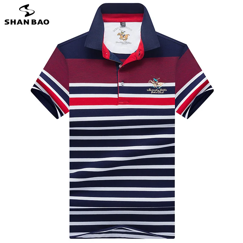

2019 Summer New Style Lapel Striped Men's Short Sleeve Polo Shirt British Style Business Fashion High Quality Cotton Polo Shirt