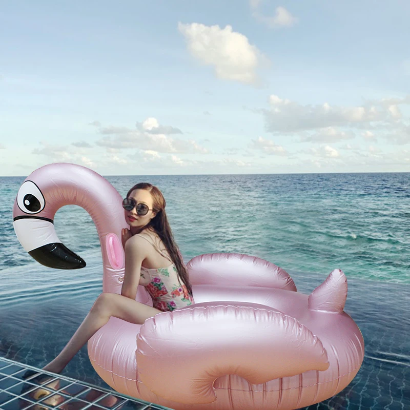 Rose-Gold-150cm-Giant-Inflatable-Flamingo-Pool-Float-Newest-Pink-Ride-On-Swimming-Ring-For-Adults (2)