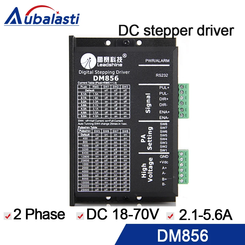 Двухфазный Драйвер шагового двигателя leadshine DM856 DC18 70v матч 86 серийный nema 34 шаговый