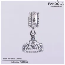 Модный 925 стерлингового серебра моя принцесса тиара качающаяся подвеска Женский браслет серебряные бусины для изготовления ювелирных изделий Berloque