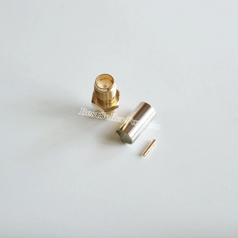 10 шт. SMA разъем Jack переборки обжимной для RG58 LMR195 RG142 кабель Goldplated ptfe