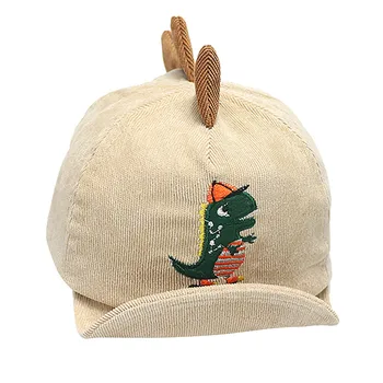 

2019 New Cute Dinosaur Pattern Children's Hats Flat Cartoon Kids Baseball Cap Fashion Baby Adjustable Cotton Cap Baby Soft Hat