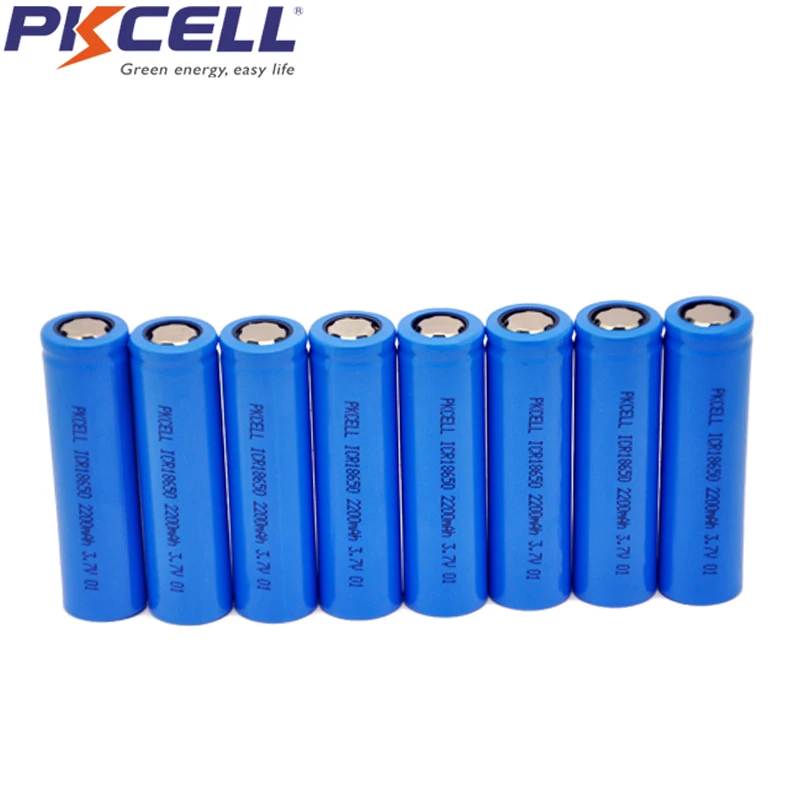 8 шт. PKCELL ICR 18650 ICR18650 3,7 в литий-ионная аккумуляторная батарея 2200 мАч плоский верх без Pcm для фонарика