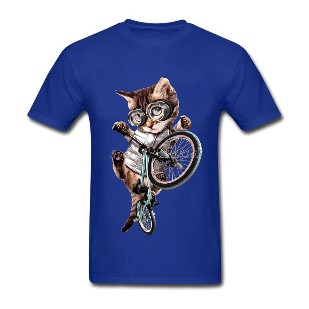 

Harajuku T Shirt Man Cartoon Tees with BMX CAT Mens Unique Design T Shirts Teenager