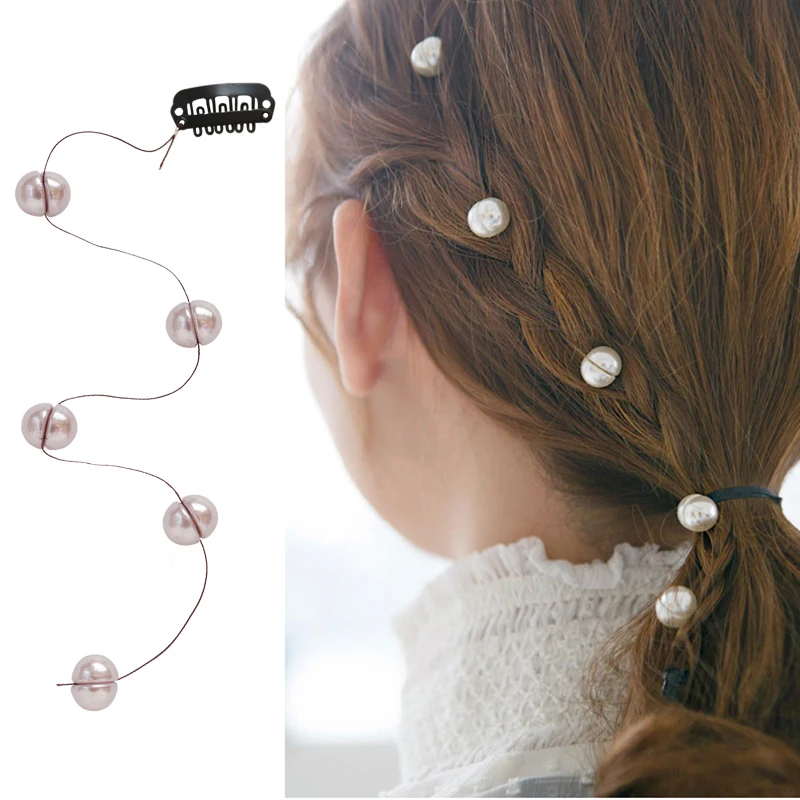 

New Fashion Woman Headwear Pearl Sakura Hairpins Temperament Beaded Invisible Hair Clips Female Sweet Princess Hair Accessories