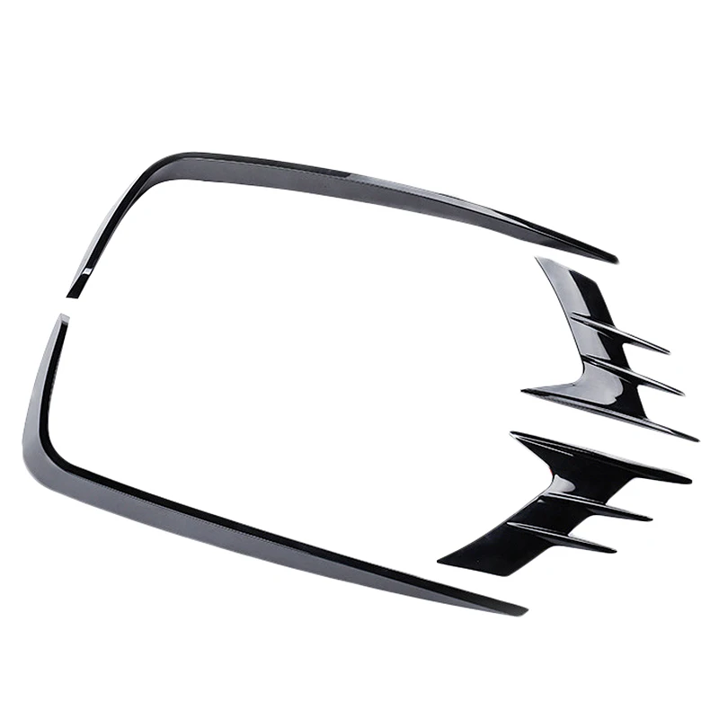 

Fit For Honda Accord 2018-2019 Bright Black Front Fog Lights Lamp Eyebrow Cover Trim