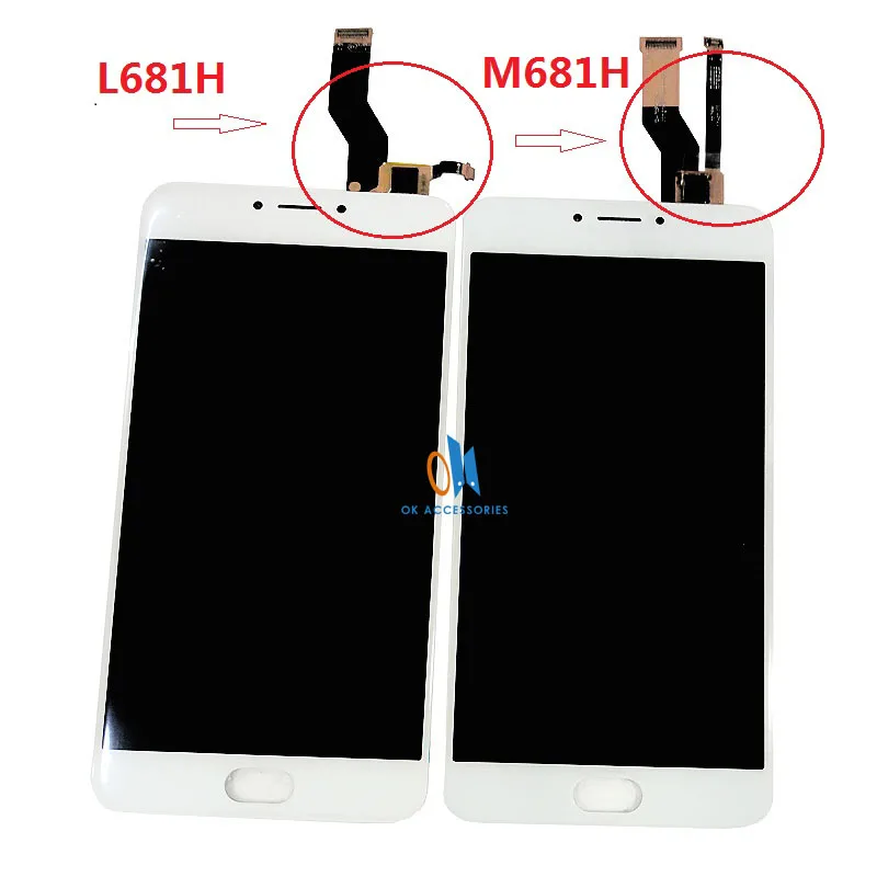 Жк дисплей 5 дюйма для Meizu M3 Note L681H M681H с фотоэлементами черный и белый цвета