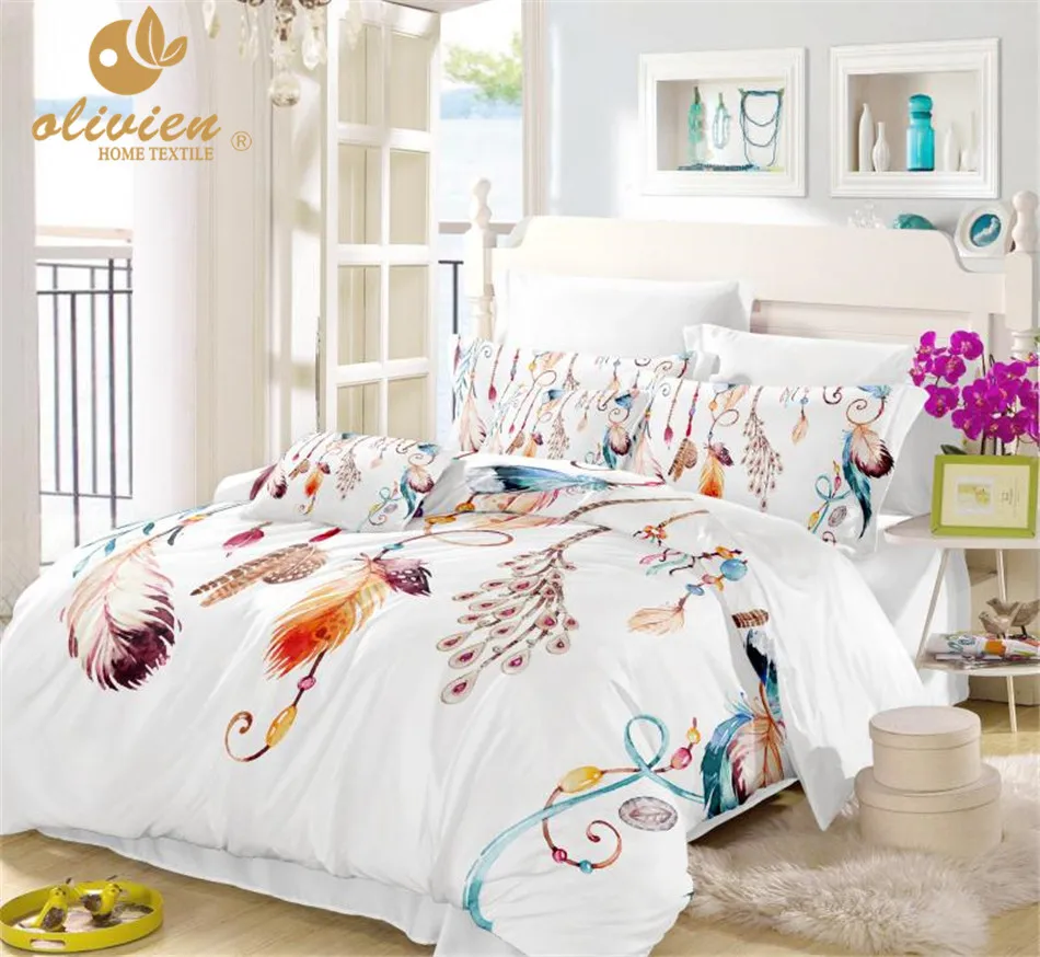 0 Dream Catcher Comforter Bedding Sets Feather Duvet Cover Queen