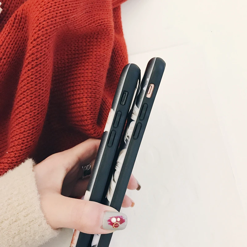 Ретро Цветы Кольцо держатель чехол для телефона для iPhone 6 6S 7 8 Plus X XR XS Max мягкая ТПУ подставка задняя крышка для Galaxy S8 S9 Note 8