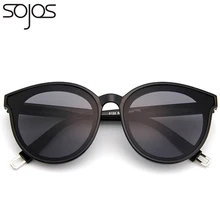SOJOS поляризационные модные круглые солнцезащитные очки для женщин и мужчин, зеркальные линзы, металлическая оправа, брендовые дизайнерские солнцезащитные очки, UV400 SJ2057