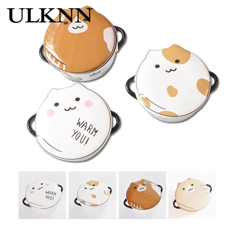 

ULKNN Wheat Stalk Round Lunch Box Beige Blue Pink Microwaves Available Good Heat Preservation Effect Wheat Stalk Round Lunch Box