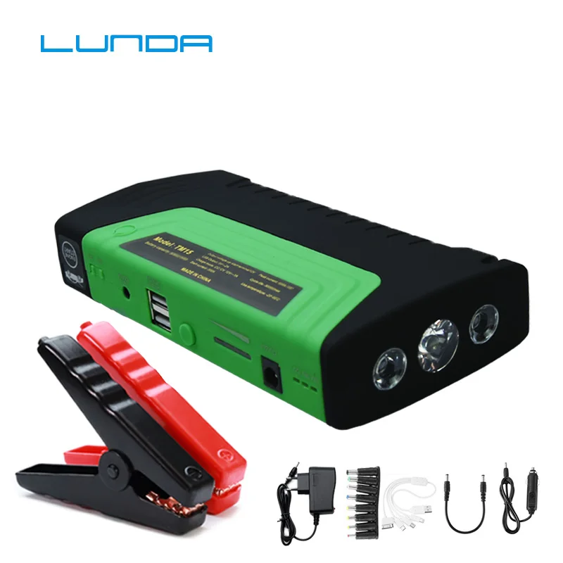 

LUNDA Portable 12V Car Jump Starter Power Bank Auto Battery Pack Booster Emergency Charger for Petrol and Diesel