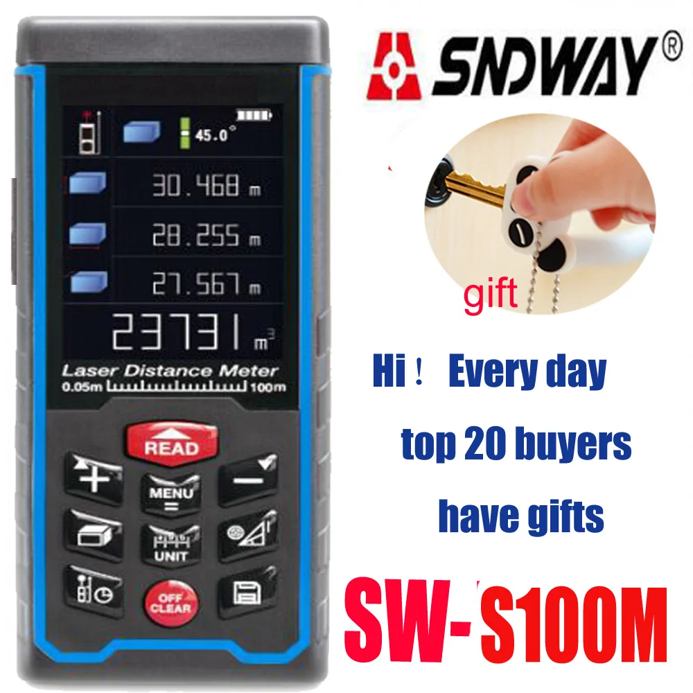 Laser rangefinder Range finder Laser distance meter tape100M 70M 50M Digital Ruler Measure Angel Rechargeabel SW-S100/S70/SW-50M