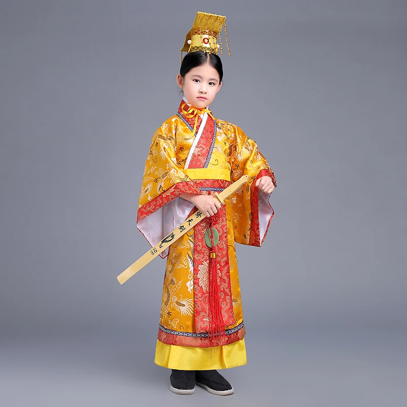 Брелки в форме галстуков-бабочек для драматургического одежда Китайская традиционная древний Императорский принц Костюм Дети театральный для маскарада платье как на фотографии YZT0820