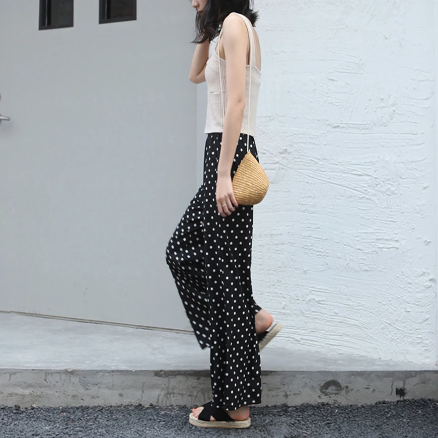 ZYFPGS 2019 Women's Black Dots Casual Pants Corduroy Fabric Casual Women Pants Plus Size Retro Waist Loose Sales Leader Z0710 ZYFPGS 2019 Women's Black Dots Casual Pants Corduroy Fabric Casual Women Pants Plus Size Retro Waist Loose Sales Leader Z0710