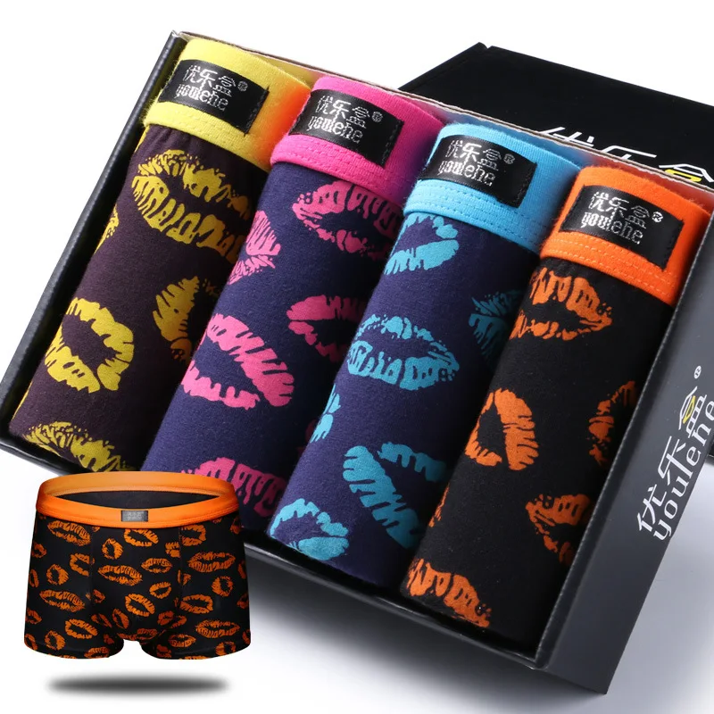 

4 Pieces/lot Fun Design Male Modal Soft Boxer 2019 Male Underwear Men's Lot Boxers Shorts Plus Size Men Pants Gift L-3XL