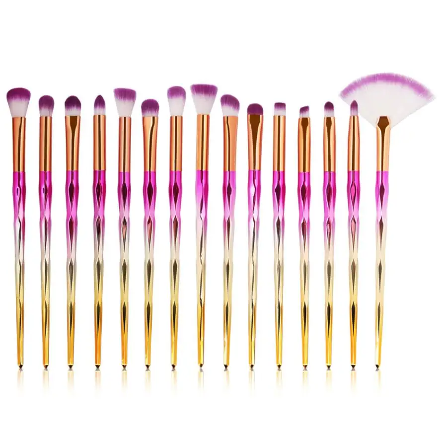 

Makeup Brush New Arrival 15Pc Mermaid Foundation Eyeshadow Contour Eye Lip Makeup Brushes Set Drop Shipping 2018m20
