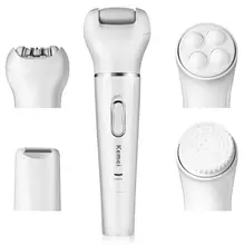 1 x женское устройство для удаления волос 5 в 1 Электрический перезаряжаемый депилятор для удаления мозолей Очищающая щетка для лица KM-2199