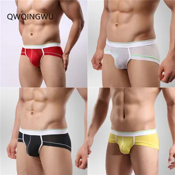 

4PCS Sexy Underwear Men's Briefs Ice Silk Underpants Man Panties Sexy Jockstrap Ultra-Thin Breathable Men Low Waist Underwear