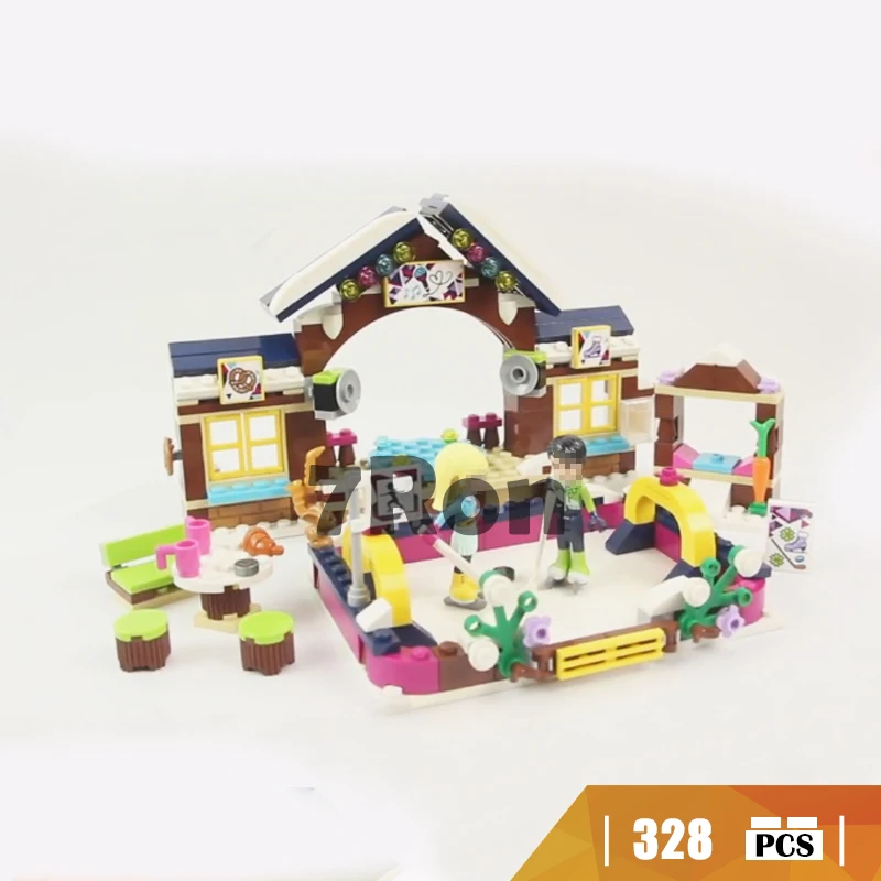 

01043Compatible with Lego blocks Friends 41322 Ski Snow Resort Skating Rink Model building toys hobbies bricks for children