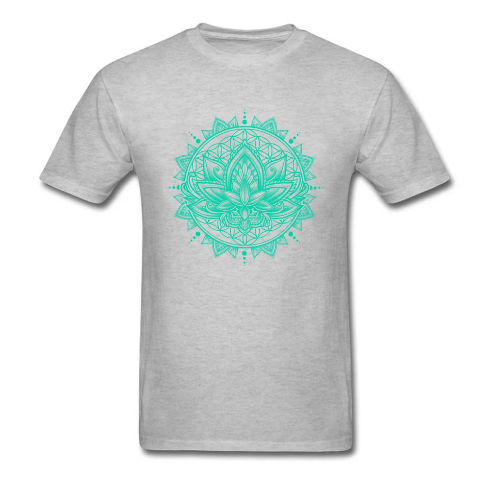 Lotus Mandala - Tosca Funny T Shirt Short Sleeve for Men 100% Cotton Summer/Fall O Neck T Shirts Casual Sweatshirts Wholesale Lotus Mandala - Tosca grey