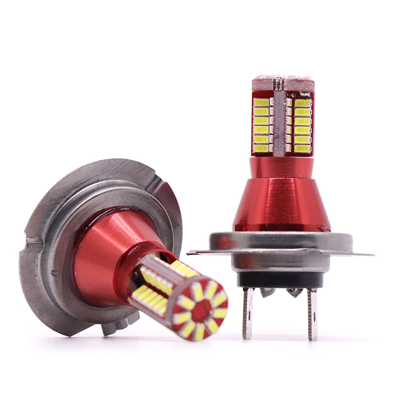 2pcs H7 57 LED High Power SMD 3014 Daylight Car LED Fog Driving Lights