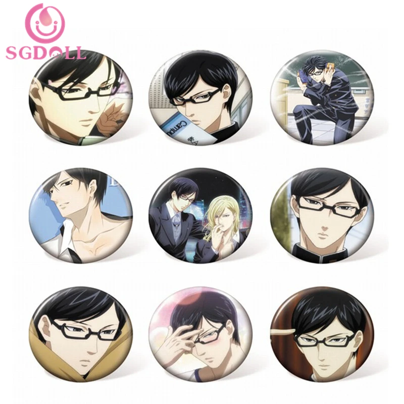 

[SGDOLL] 2017 New Anime Sakamoto desu ga? Sakamoto 2" Badge Brooch Pin Button 9pcs Set Cosplay 16081314