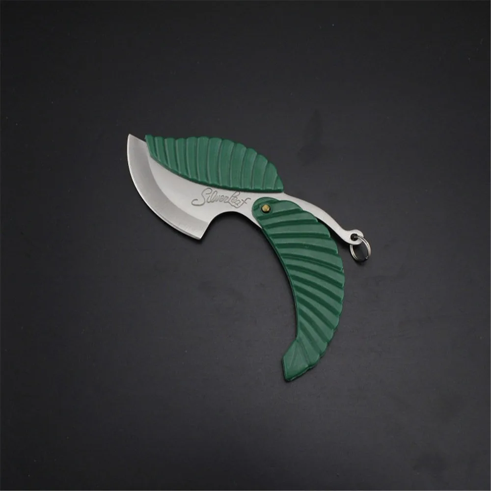 Multifunction Stainless Steel Leaf Shape Folding Knife Fruit Camping Outdoor Kitchen Tools Survival Knives