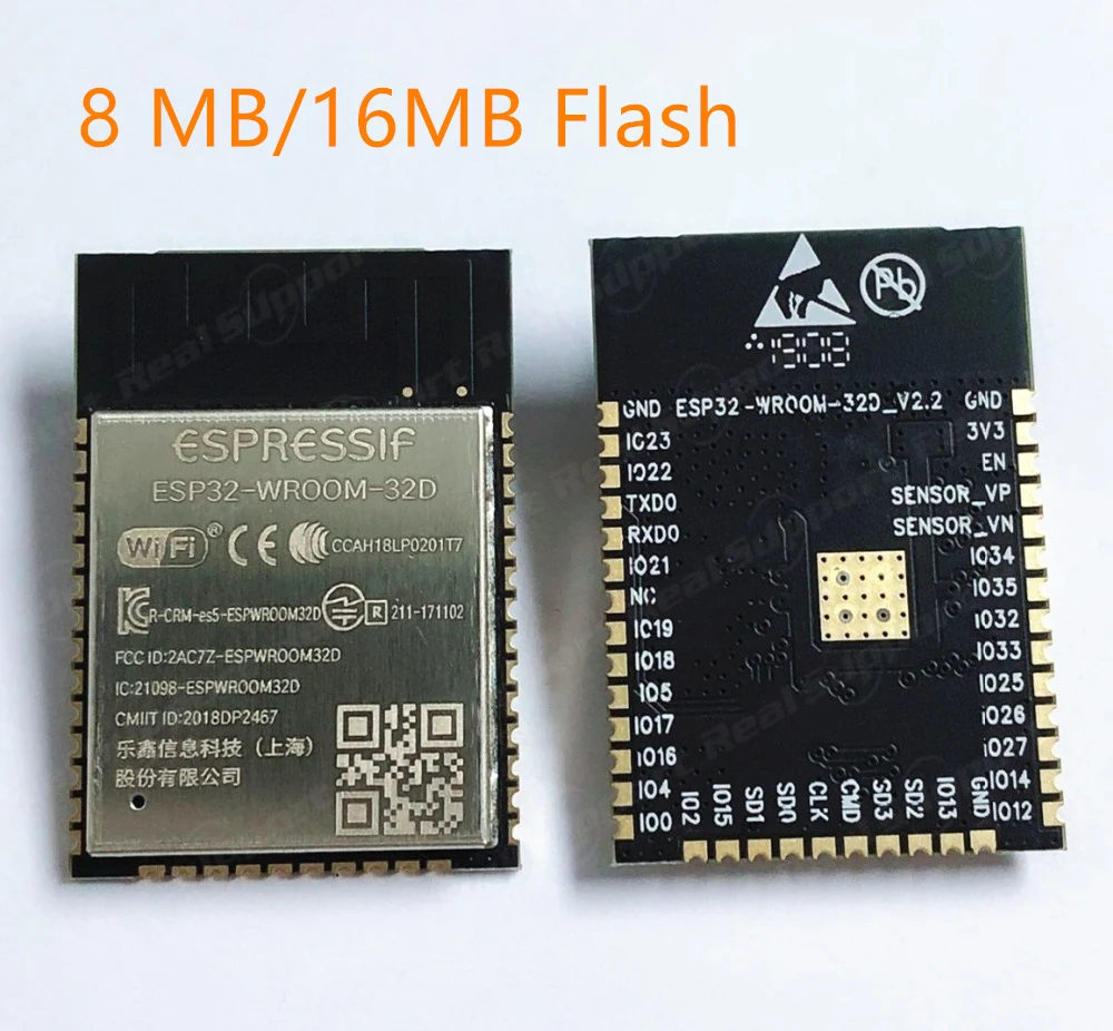 

ESP32-WROOM-32D 8MB /16MB Flash Memory Wi-Fi+BT+BLE ESP32 Module Espressif Original better RF perfermance