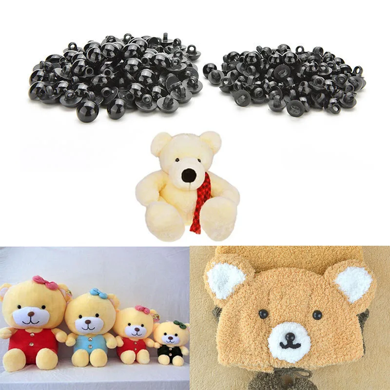 

100 Pcs/lot Black 9mm/11mm Buttons Round Mushroom Domed Sewing Shank DIY Eyeball Animal Ball Toy Eyes Accessories