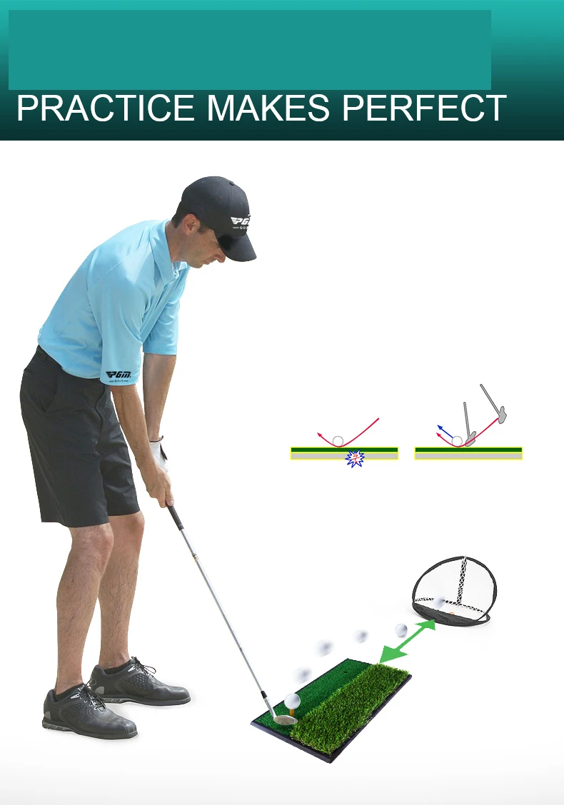 FUNGREEN Golf Chipping коврик и сетка 60x30 см для тренировок в помещении на улице резиновый
