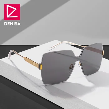 

DENISA Plus Size Square Sunglasses Men Fashion Oversized Glasses Male Rimless Big Frame Eyewear For Women UV400 Okulary G23002