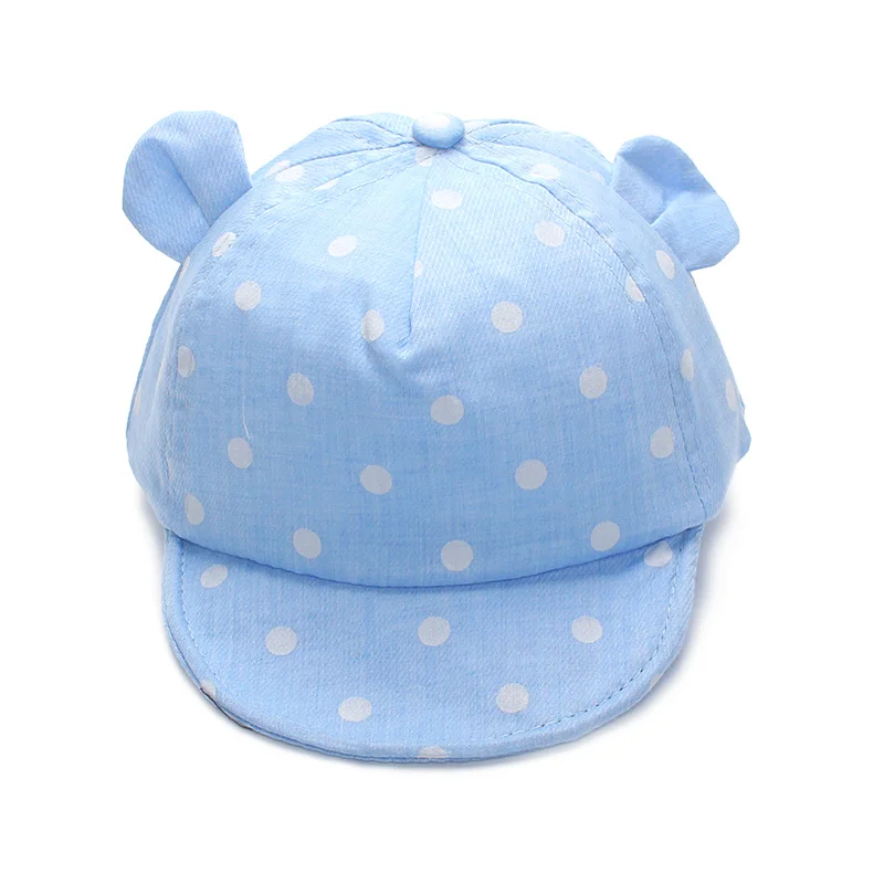 Dot Baby Caps New Girl Boys Cap Summer Hats For Boy Infant Sun Hat With Ear 2017 Sunscreen Baby Girl Hat Spring Baby Accessories (1)