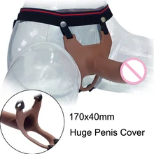 Realistic Hollow Strapon Silicone Curved Dong Dildo Harness Penis Enlarger Extender Sex Toys for Man Gay Couples Sex Products