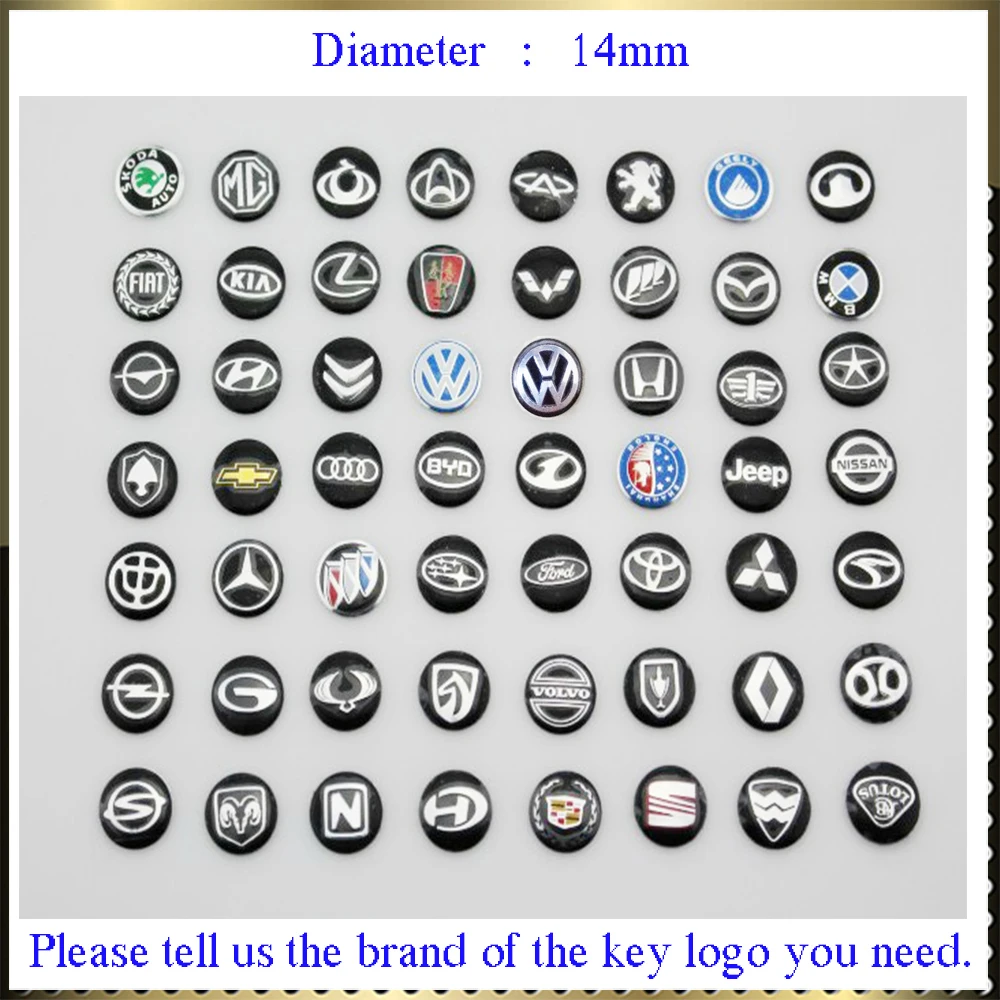 14mm Key Emblem Badge for VW for BMW for Audi for fiat car key Sticker